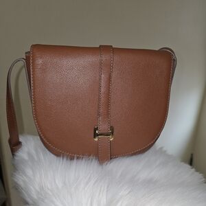 Fossil Emery Crossbody Saddle Bag In Medium Brown Color